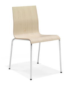 silla de visita contemporánea / con reposabrazos / tapizada / de haya