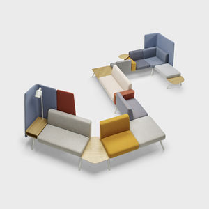banqueta modular / contemporánea / de tejido / de aluminio extruido