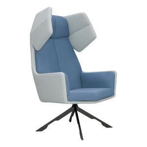 sillón contemporáneo / de tejido / de cuero / de acero con revestimiento en polvo