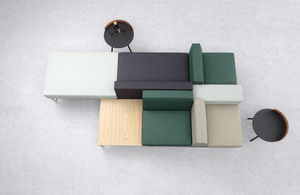 banqueta modular / contemporánea / de tejido / para el sector servicios
