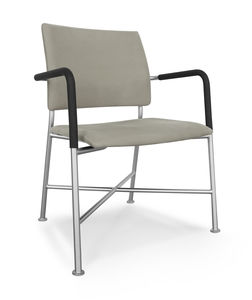 silla de visita contemporánea / con reposabrazos / tapizada / de metal