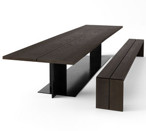 conjunto de mesa y banco contemporáneo