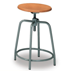 taburete de trabajo de madera / de metal / giratorio / ajustable en altura