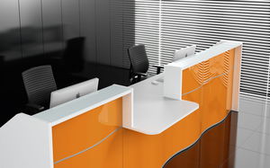 mostrador de recepción modular / laminado / de vidrio / de aluminio