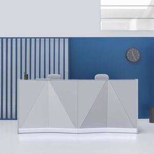 mostrador de recepción modular / de vidrio / de melamina / con luz