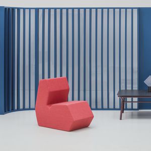 puf de diseño original / de terciopelo / modular / para edificio público