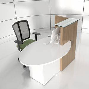 mostrador de recepción en arco de círculo / laminado