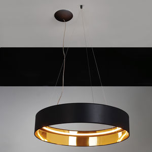 lámpara suspendida / contemporánea / de aluminio / de tejido