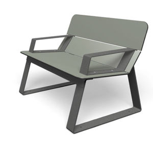 sillón contemporáneo / de metal / de HPL / con reposabrazos