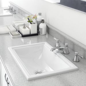 lavabo encastrable / rectangular / de resina / de piedra calcárea