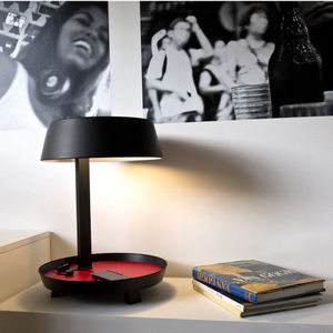lámpara de mesa / contemporánea / de metal / de madera