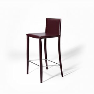 silla de bar moderna / tapizada / de cuero / de acero