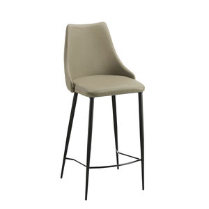 silla de bar moderna / tapizada / con reposapiés / de cuero