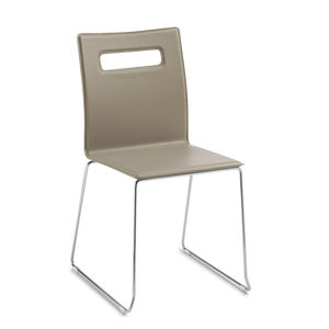 silla moderna / apilable / patín / tapizada
