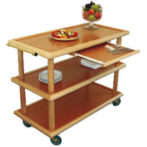 carrito de servicio / para el sector servicios / de madera
