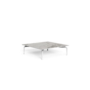 mesa de centro contemporánea / de gres porcelánico / con base de aluminio / rectangular