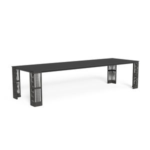 mesa de comedor contemporánea / de aluminio / con base de aluminio / rectangular