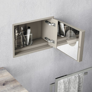 mueble de baño contemporáneo / de acero inoxidable / de pared / con espejo