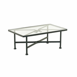 mesa de centro clásica / de vidrio templado / con base de aluminio / rectangular