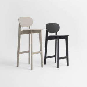 silla de bar contemporánea / tapizada / de roble / de madera maciza