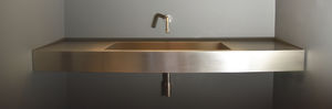 lavabo de acero inoxidable / suspendido / rectangular / moderno