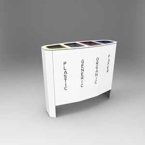 cubo de basura público / de acero galvanizado / de acero / para espacio público