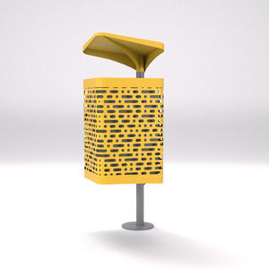Papelera de acero con revestimiento en polvo