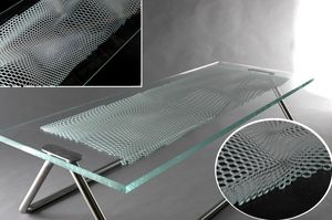 panel de vidrio decorado / para mueble / translúcido