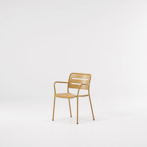silla contemporánea / con reposabrazos / apilable / de aluminio