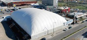 estructura hinchable para instalación deportiva