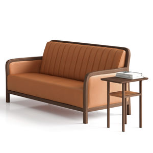 mesita auxiliar contemporánea / de madera / con base de madera / cuadrada