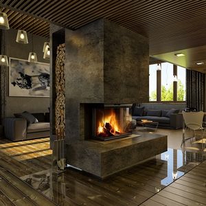chimenea insertable de 3 caras
