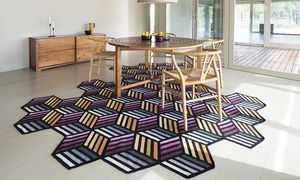 alfombra contemporánea / con motivos geométricos / de lana / Kilim