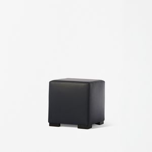 puf contemporáneo / de tejido / de cuero / de madera