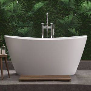 bañera en isla / ovalada / de mineral compuesto / profunda