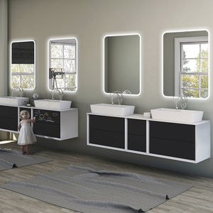 Mueble de baño de madera maciza con lavabo sobre encimera Blues BMT