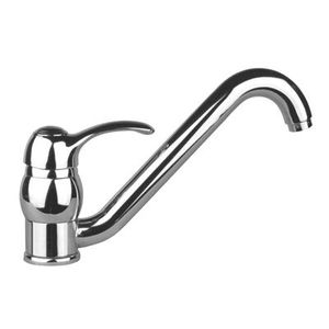 grifo monomando de metal cromado / para cocina / con 1 orificio