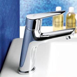 grifo monomando para lavabo / de metal cromado / de baño / con 1 orificio