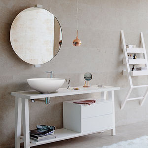 lavabo sobre encimera / redondo / de Corian® / contemporáneo