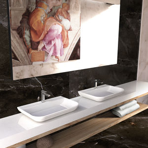 lavabo sobre encimera / rectangular / de mineral compuesto / de diseño original