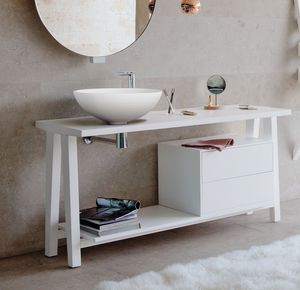 mueble de lavabo de pie / de madera / contemporáneo