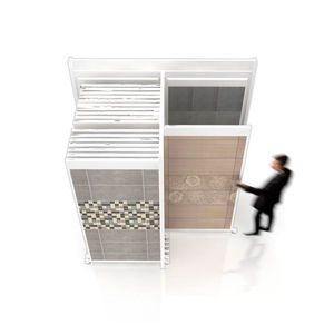 expositor de azulejos de madera