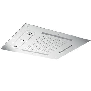 rociador de ducha empotrable de techo / rectangular / cascada / con cromoterapia