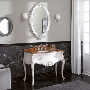 mueble de lavabo de pie / de madera maciza / de mármol / clásico