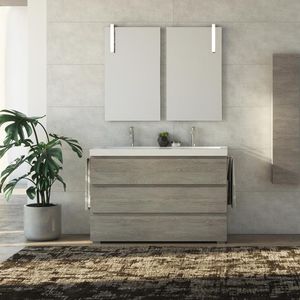 mueble de lavabo de pie / de roble / de cerámica / contemporáneo