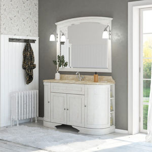 mueble de lavabo suspendido / de madera / clásico / con espejo