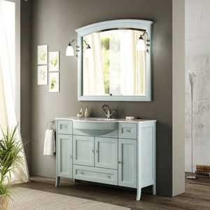 mueble de lavabo de pie / de madera / clásico / con espejo