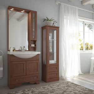 mueble de lavabo de pie / de roble / de nogal / clásico