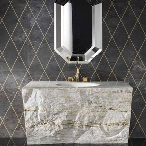 lavabo encastrable / rectangular / de cerámica / contemporáneo