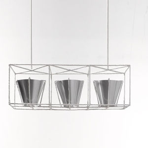 lámpara suspendida / contemporánea / de yeso / de aluminio pulido